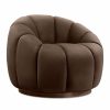 Ivy Swivel Armchair, Mocha Brown Sustainable Velvet