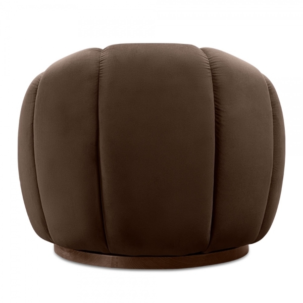 Ivy Swivel Armchair, Mocha Brown Sustainable Velvet