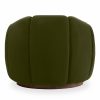 Ivy Swivel Armchair, Olive Green Sustainable Velvet
