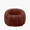 Ivy Swivel Armchair, Rust Sustainable Velvet