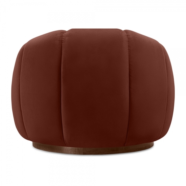 Ivy Swivel Armchair, Rust Sustainable Velvet