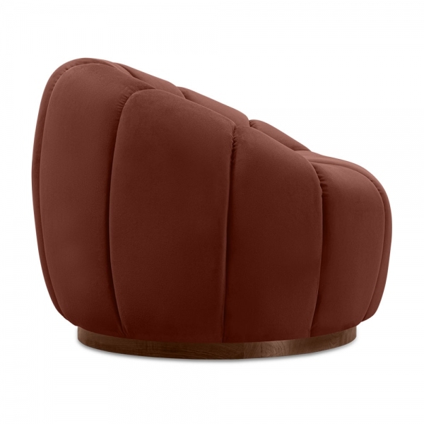 Ivy Swivel Armchair, Rust Sustainable Velvet