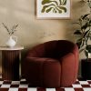 Ivy Swivel Armchair, Rust Sustainable Velvet