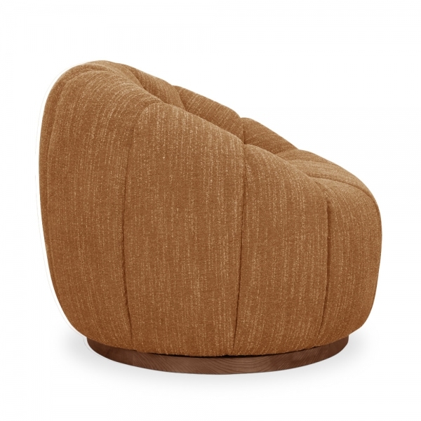 Ivy Swivel Armchair, Speckled Honey Sustainable Boucle