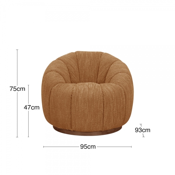 Ivy Swivel Armchair, Speckled Honey Sustainable Boucle