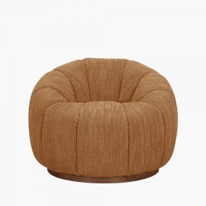 Ivy Swivel Armchair, Speckled Honey Sustainable Boucle