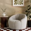 Ivy Swivel Armchair, Speckled Stone Sustainable Boucle