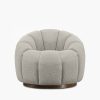 Ivy Swivel Armchair, Speckled Stone Sustainable Boucle