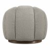 Ivy Swivel Armchair, Speckled Stone Sustainable Boucle