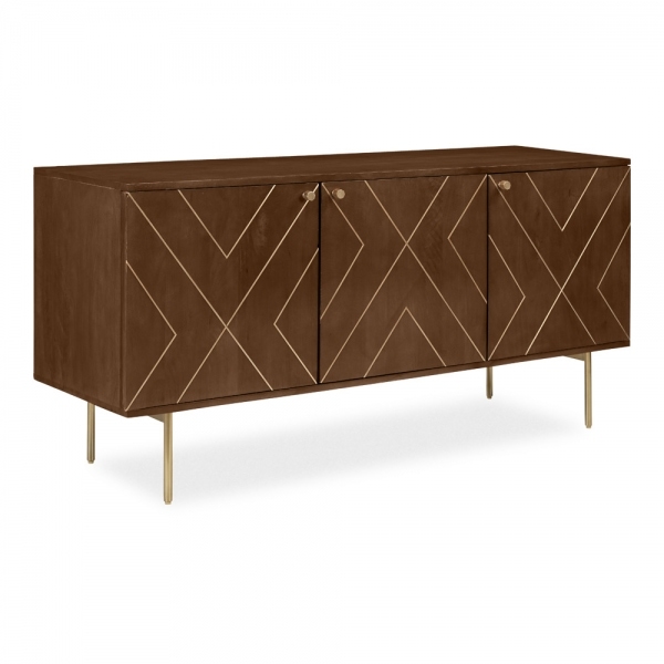Jude Sideboard, Dark Mango Wood & Brass