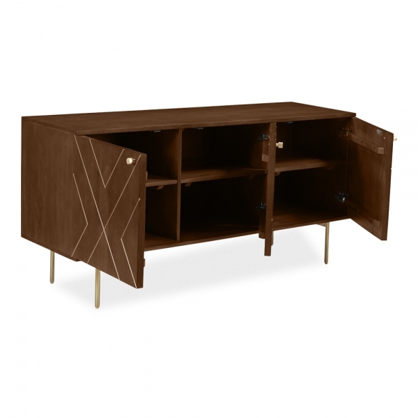 Jude Sideboard, Dark Mango Wood & Brass