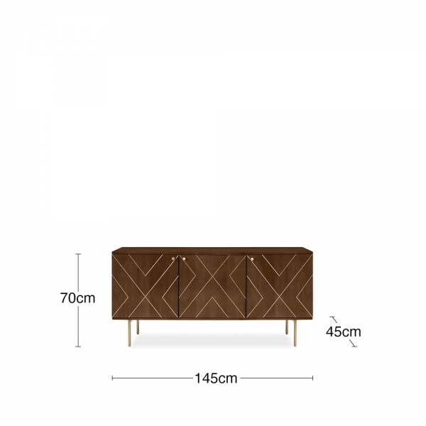 Jude Sideboard, Dark Mango Wood & Brass