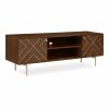 Jude TV Stand, Dark Mango Wood & Brass