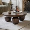 Kamila Round Coffee Table, Dark Mango Wood