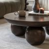 Kamila Round Coffee Table, Dark Mango Wood