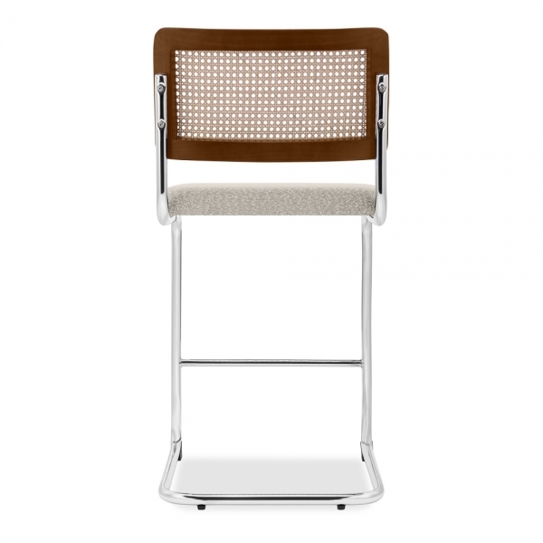 Kenton Kitchen Stool, Speckled Stone Sustainable Boucle & Chrome