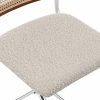 Kenton Kitchen Stool, Speckled Stone Sustainable Boucle & Chrome
