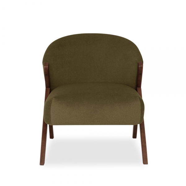 Kira Accent Chair, Moss Green Sustainable Mohair Velvet
