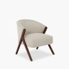 Kira Accent Chair, Speckled Stone Sustainable Boucle