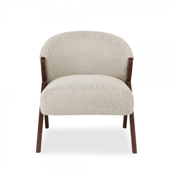 Kira Accent Chair, Speckled Stone Sustainable Boucle