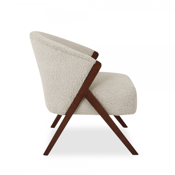 Kira Accent Chair, Speckled Stone Sustainable Boucle