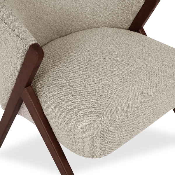 Kira Accent Chair, Speckled Stone Sustainable Boucle