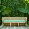 Kupu Kupu 3 Seater Rattan Sofa, Mint Green