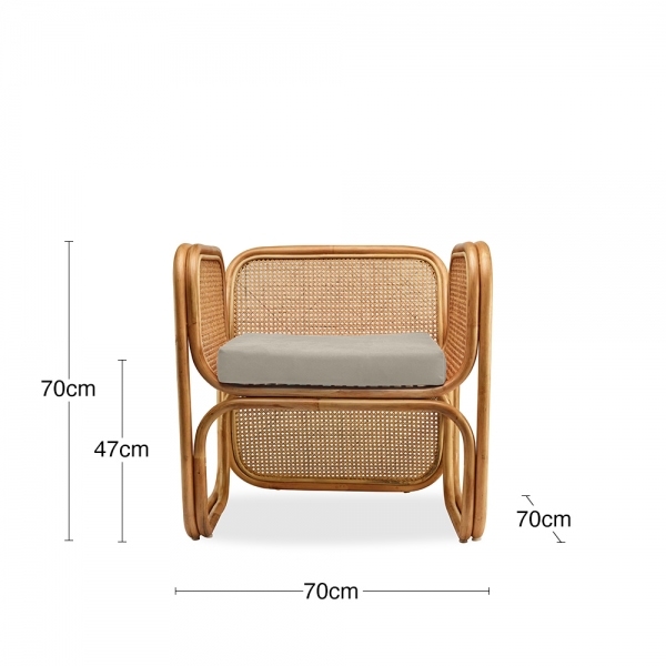 Kupu Kupu Rattan Armchair, Khaki Green