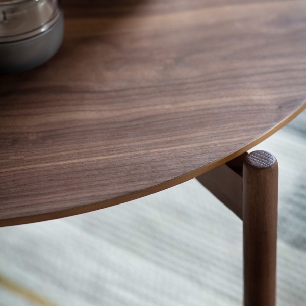 Laurie Round Coffee Table, Dark Stain Oak