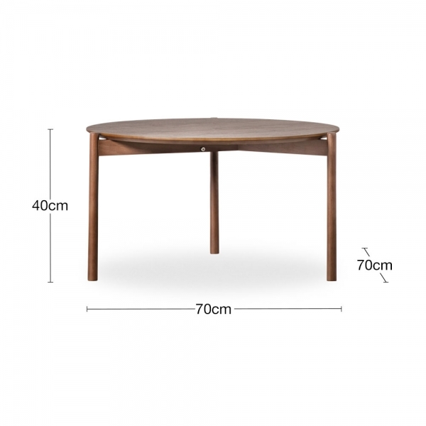 Laurie Round Coffee Table, Dark Stain Oak