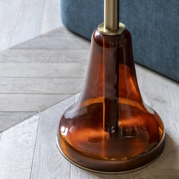 Lewis Round Side Table, Amber & White Marble