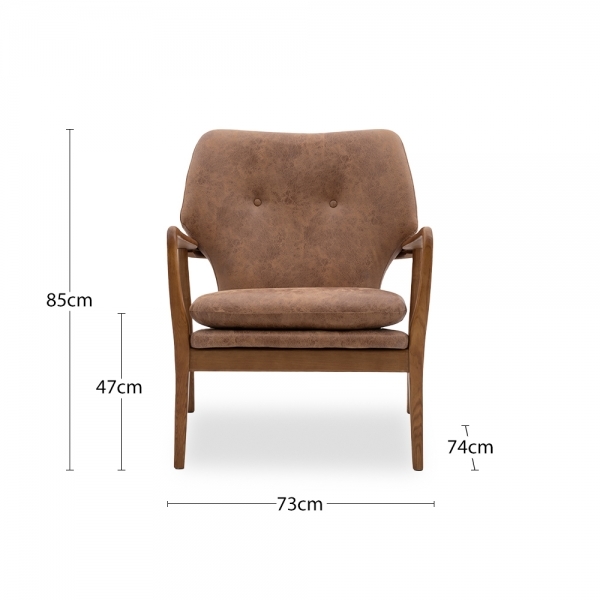 Lisbet Armchair, Brown Leather