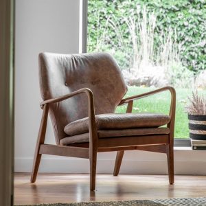 Lisbet Armchair, Brown Leather