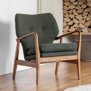 Lisbet Armchair, Green Boucle