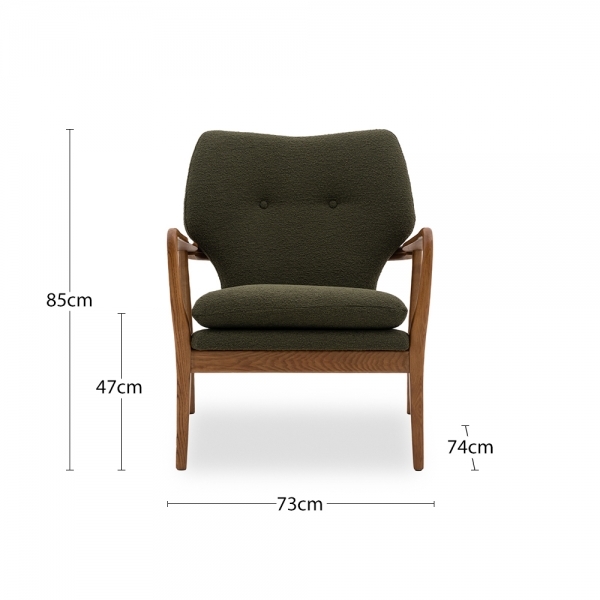 Lisbet Armchair, Green Boucle