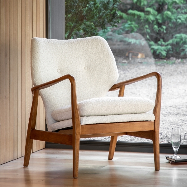 Lisbet Armchair, Natural Boucle
