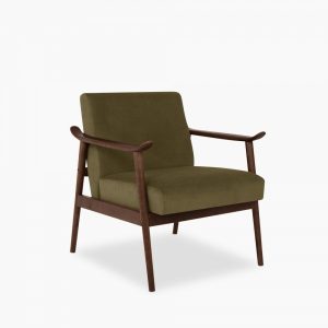 Lola Accent Chair, Moss Green Sustainable Mohair Velvet