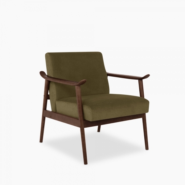 Lola Accent Chair, Moss Green Sustainable Mohair Velvet