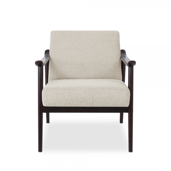 Lola Accent Chair, Speckled Stone Sustainable Boucle
