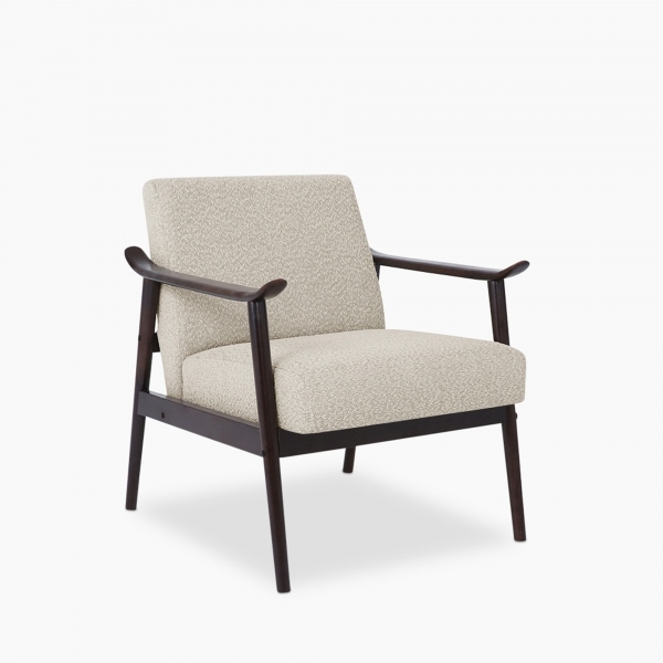 Lola Accent Chair, Speckled Stone Sustainable Boucle