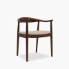Luma Carver Dining Chair, Speckled Stone Sustainable Boucle & Walnut