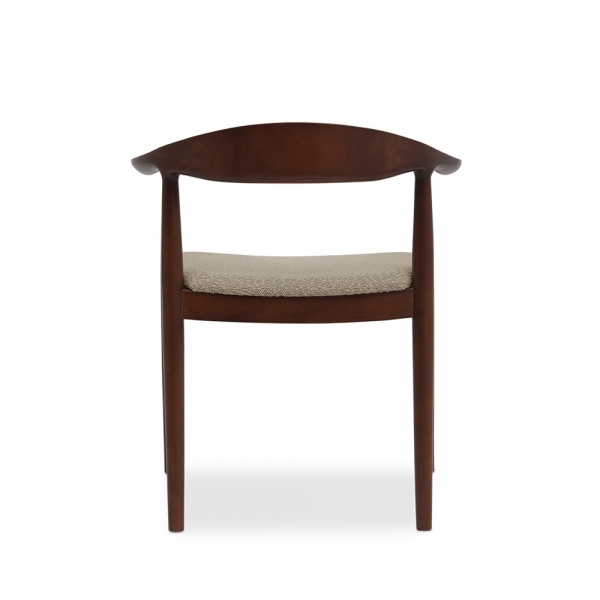 Luma Carver Dining Chair, Speckled Stone Sustainable Boucle & Walnut