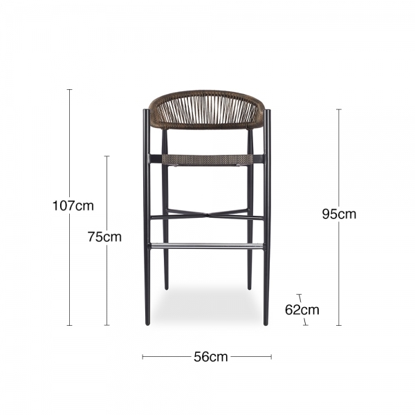Lydia Bar Stool, Bronze & Black