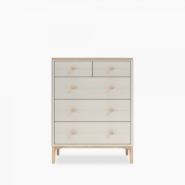 Mabel Chest of Drawers, Light Oak & Taupe