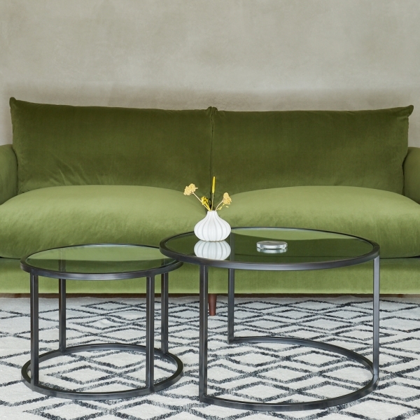 Madison Set of 2 Nesting Coffee Tables, Brass