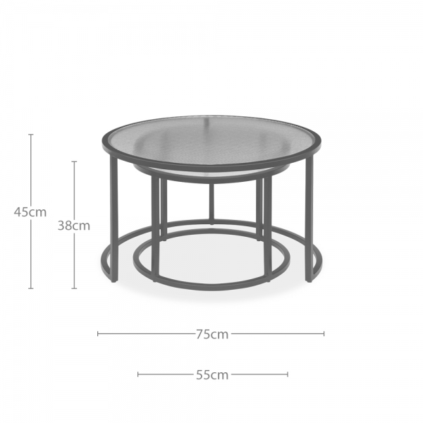 Madison Set of 2 Nesting Coffee Tables, Brass