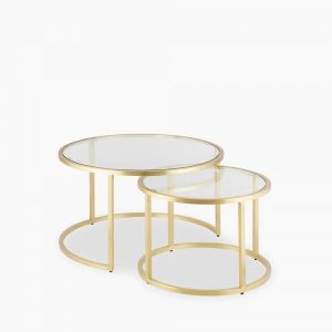 Madison Set of 2 Nesting Coffee Tables, Brass