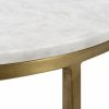 Madison Set of 2 Nesting Coffee Tables, White Marble & Brass