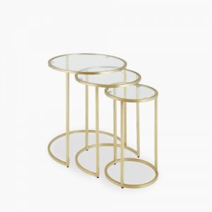Madison Set of 3 Nesting Side Tables, Brass