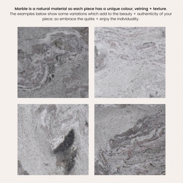 Madison Set of 3 Nesting Side Tables, Grey Marble & Black